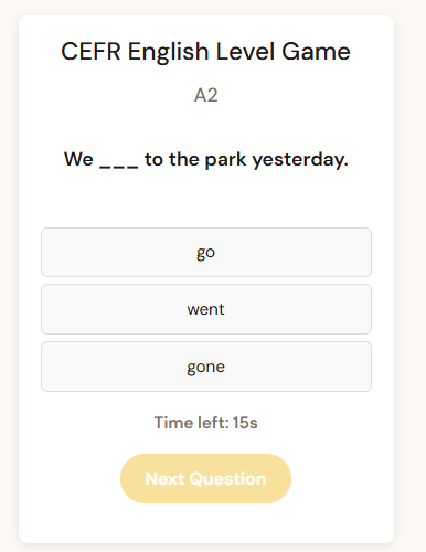 Vista previa English Level Game